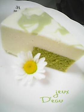 手土産に♪抹茶マーブルレアチーズケーキ