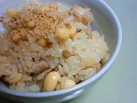 大豆で♪もっちり中華おこわ