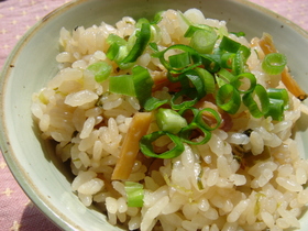 さきイカとネギの炊き込みご飯