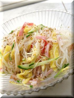 爽やか～　からし風味の春雨サラダ♪
