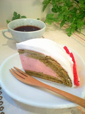 苺と抹茶のレアチーズ*ズコット♡