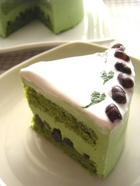 抹茶のムースケーキ