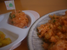 離乳食?息子と一緒ランチ~チキンライス~