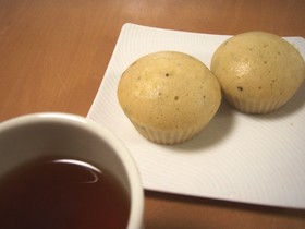 豆乳で煮出した、ほうじ茶の蒸しパン☆
