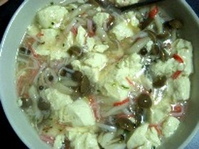 安い！豆腐のカニカマあんかけ