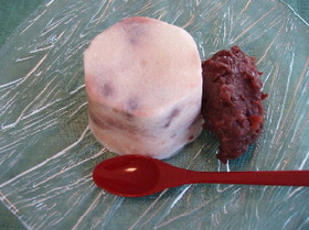 小豆でアイス