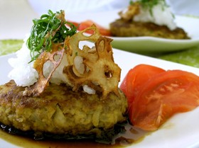 ふわふわ♬高野豆腐in和風ハンバーグ