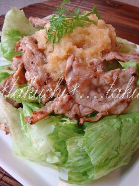 豚肉とレタスのサラダ　りんごドレッシング
