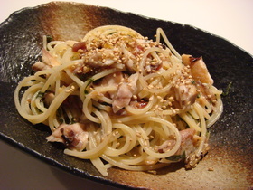 梅香る鯵の和風スパゲッティー