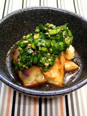 焼き茄子のニラダレ