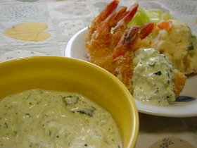 エビフライに☆胡瓜のタルタルソース
