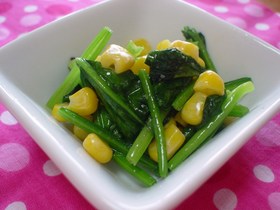 ほうれん草＆コーン炒め♬