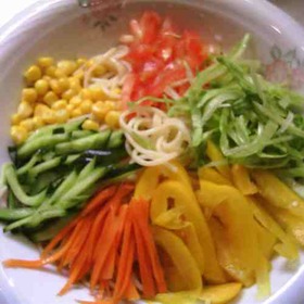 ヘルシー冷やし中華(具は野菜だけ♪)