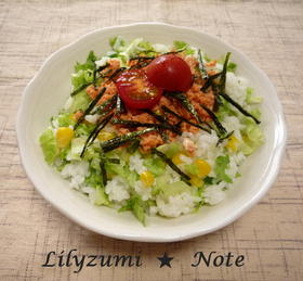 ライスサラダで簡単☆鮭マヨ丼♪