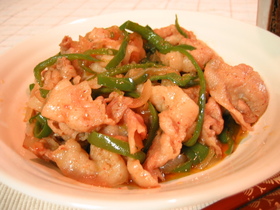 ピリから肉野菜炒め♪キムチ風味(^^)