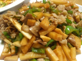 筍と豚肉とピーマンの炒め物
