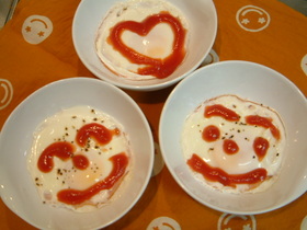 レンジで簡単♪ハムエッグ