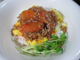 ピリ辛トマ挽き丼～☆