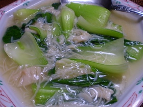 帆立缶詰と青梗菜の中華風うま煮