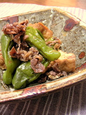 厚揚げとししとうの甘辛煮