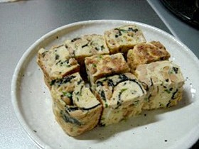 卵焼きを晩御飯にも！納豆入り卵焼き