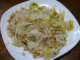 あさりの酒蒸しでチャーハン