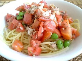 トマトの冷製パスタ（デニーズ風アレンジ）
