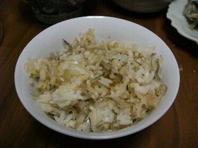 じゃこと茗荷の混ぜご飯
