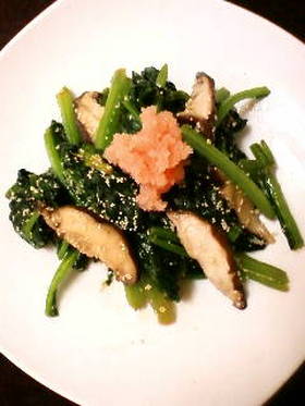 たらことほうれん草の炒め物