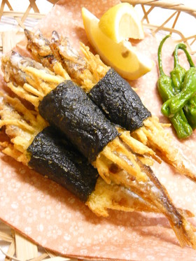 ししゃものじゃが海苔巻き♪みの揚げ風