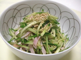 胡瓜とハムのナムル風