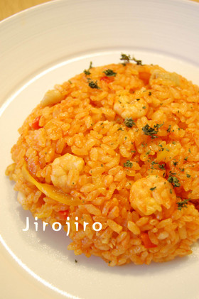 炊飯器で☆野菜海老チキ和洋ピラフ