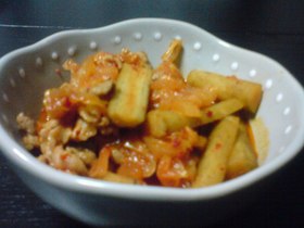 キムチ大好き☆　豚ごぼうのキムチ煮