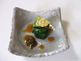 青色サラダ　味噌ドレッシング