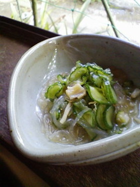 きゅうりと貝柱の酢の物