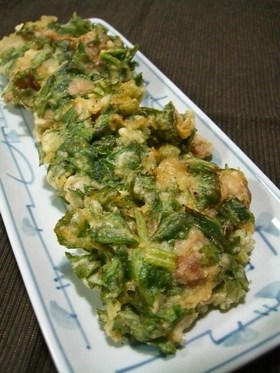 セロリの葉っぱでかき揚げ