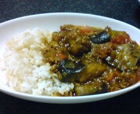 ひき肉とナスのトマトカレー