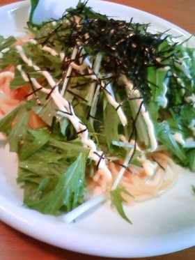 ツナと水菜のサラダ風パスタ♡