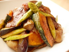豚肉と夏野菜のバルサミコ炒め