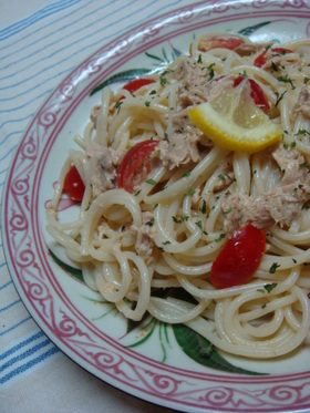 夏♪トマトとツナの冷製パスタ