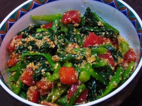つるむらさきのトマト胡麻酢和え