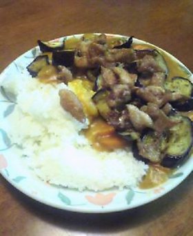 鶏皮入り夏野菜カレー