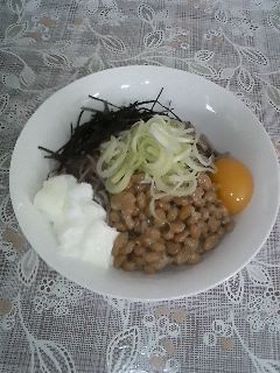 ✿ふんわり納豆蕎麦✿