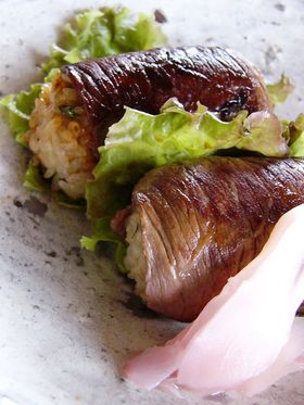 新生姜入り牛おにぎり