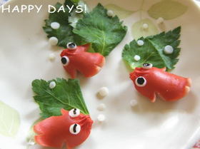 ウインナー飾り切り✿金魚✿（キャラ弁）