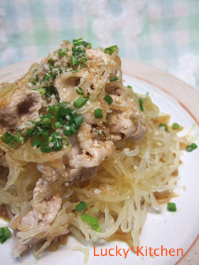 豚肉とそうめんかぼちゃのモリモリサラダ