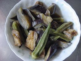 茄子とオクラの煮物