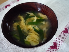 ☆ふわふわ卵とにらのお味噌汁☆