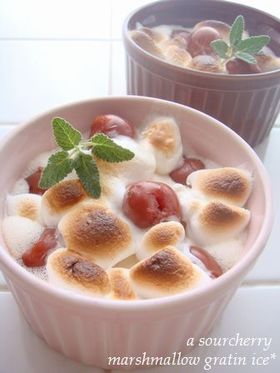 サワーチェリーのマシュマログラタンアイス