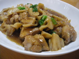 鶏肉とレンコンのうま煮